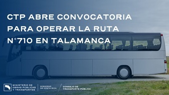 Imagen ilustrativa de autobús con el título del comunicado y logo oficial del CTP.