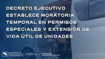 Imagen ilustrativa una mujer subiendo a microbús, con título del comunicado y logo institucional.