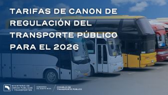 Imagen ilustrativa de unidades de transporte, con el título del comunicado y logo institucional.