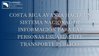 Imagen ilustrativa de mujer en parada de autobús, con el título del comunicado y logo institucional.