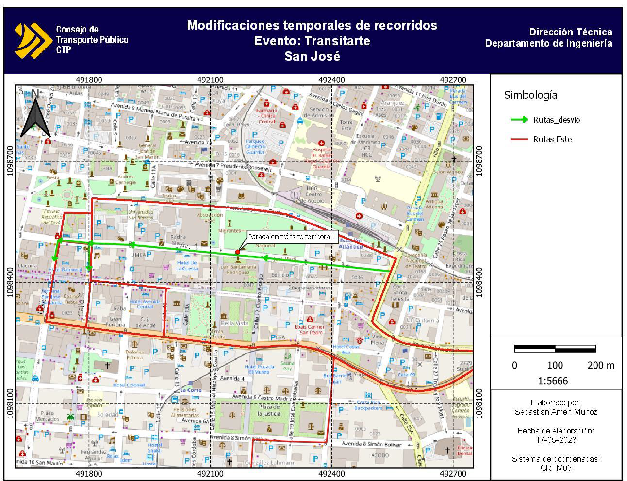 Imagen de croquis de las rutas del sector este