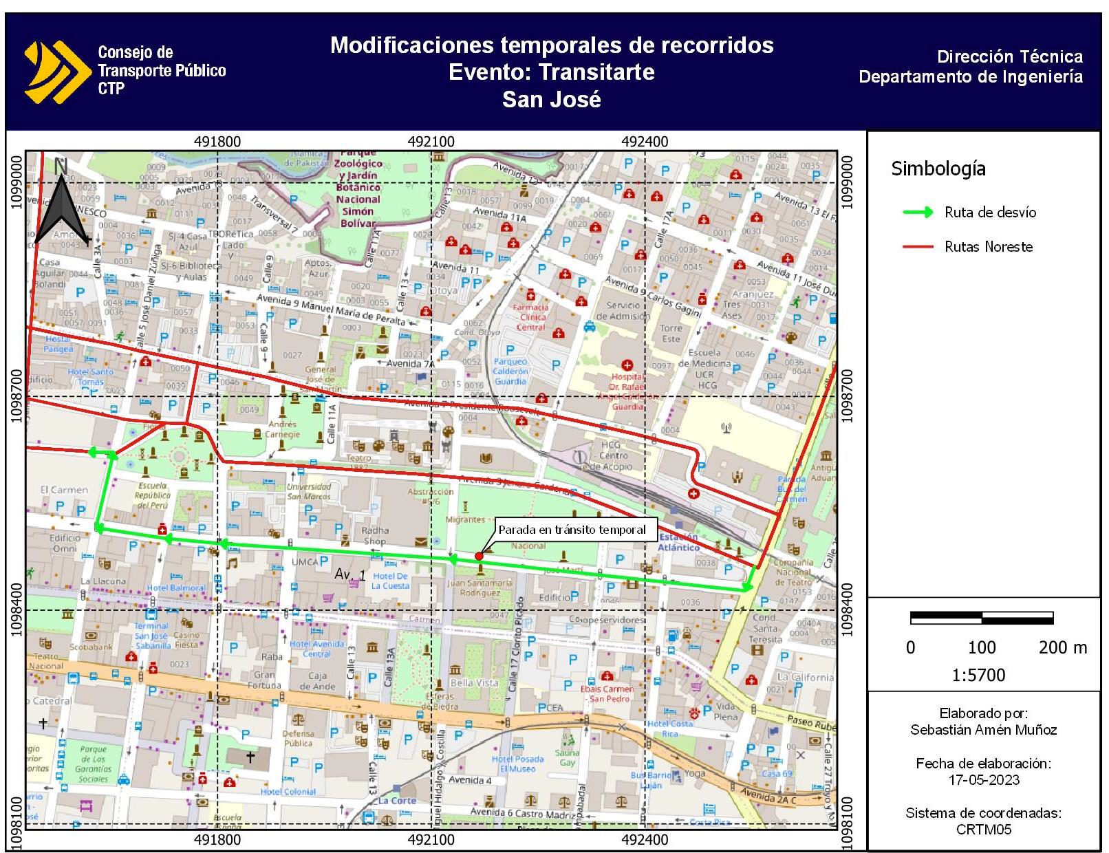 Imagen de croquis de las rutas del sector noreste